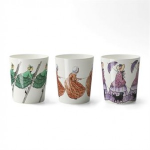 Aunt Green, Brown & Lavender mugs 3-pack