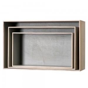 블루밍빌레 Wood Storage 3pcs, Grey