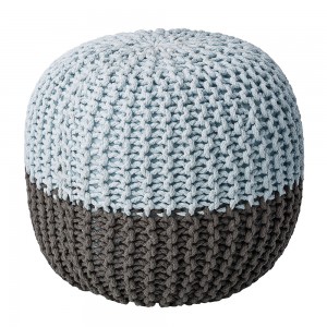 블루밍빌레 Mini Pouf, Grey/ Sky Blue