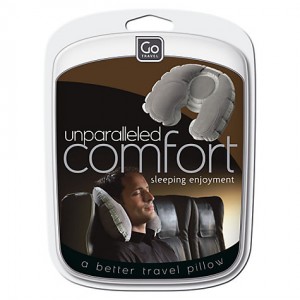 Go Travel Super Snoozer Inflatable Travel Pillow, Grey