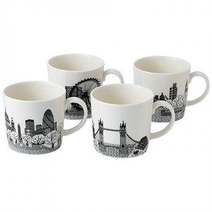 로얄덜튼 Charlene Mullen London Calling Mugs, Set of 4