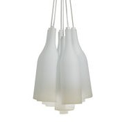 Bacco multiple Pendant - Frosted glass - 6 bottles - Ø 30 cm