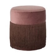 Grandma Small Pouf - / Ø 40 cm - Velvet & fringes